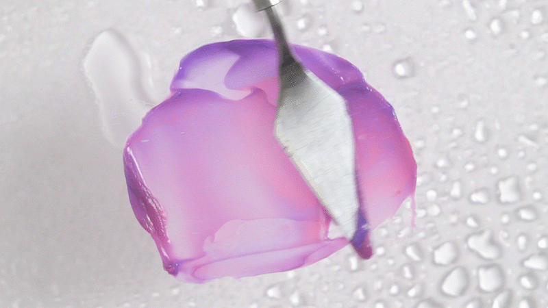 A video shows Pastel Magenta and Pastel Purple being mixed. 