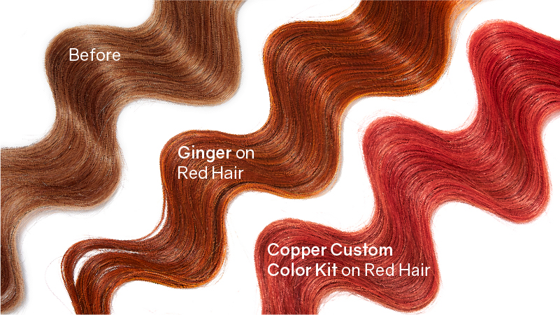 Brighten naturally red hair with oVertone Ginger and Copper Custom Color Kit